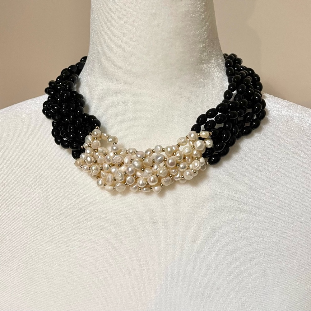 WHBM : Woven Fresh Water Pearl Necklace | NWT - Picture 3 of 7